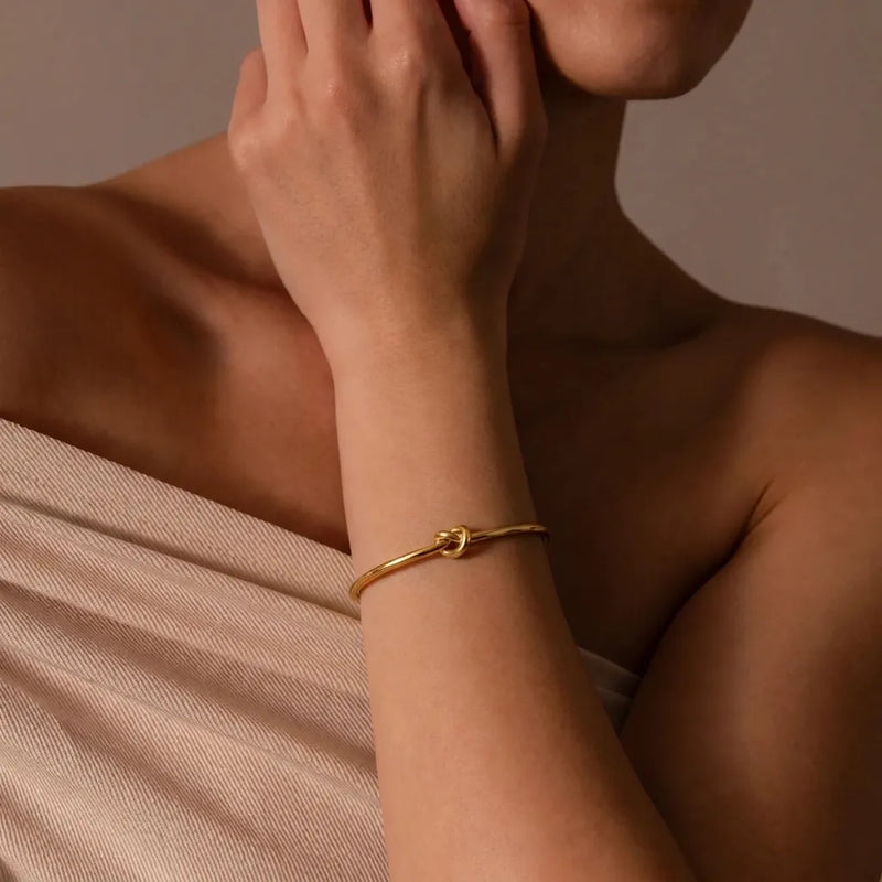 18k Gold Plated Minimal Knot Set