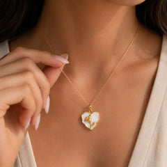 Golden Bloom Heart Charm