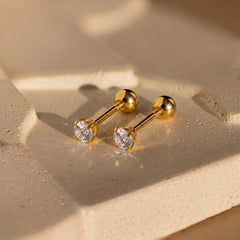 Celeste Solitaire 3mm 18K Stud
