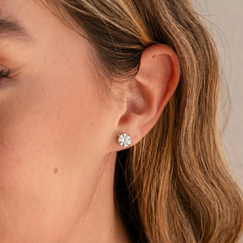 Celeste Solitaire 4mm Stud Earrings