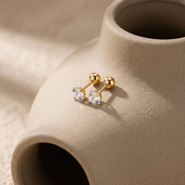 Celeste Solitaire 4mm Stud Earrings
