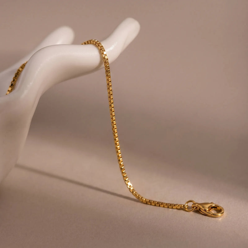 Golden Box Chain 18K Bracelet