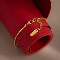 Golden Box Chain 18K Bracelet