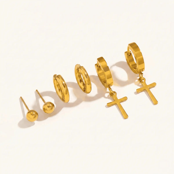 Earrings trinity-set Trinity Earring Set - 18k Gold plated