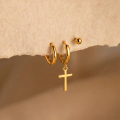 Earrings trinity-set Trinity Earring Set - 18k Gold plated