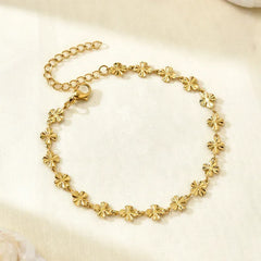 Golden Fortune Clover Bracelet