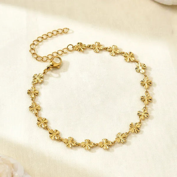 Golden Fortune Clover Bracelet
