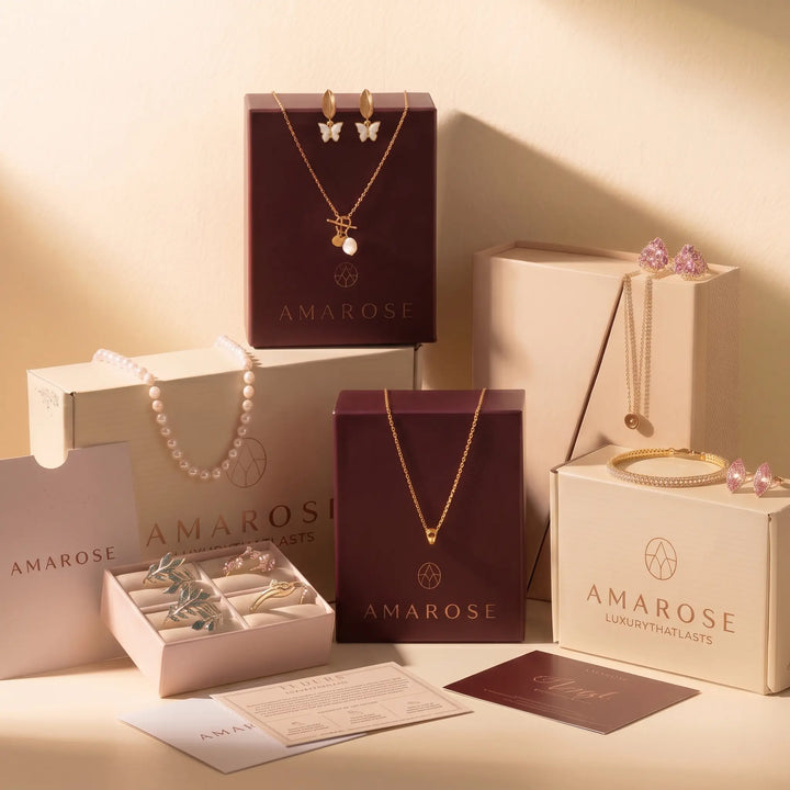 Four Amarose pieces in one premium Amarose jewellery box