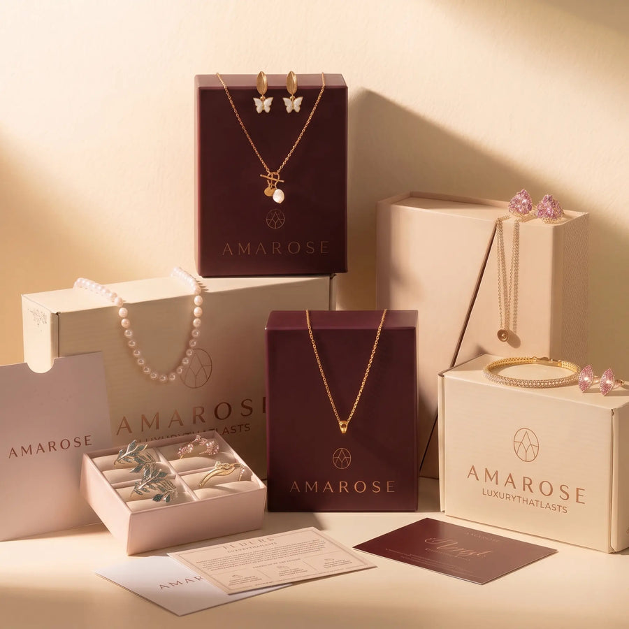 Four Amarose pieces in one premium Amarose jewellery box