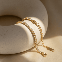 Stardust Tennis 3 mm Golden Bracelet