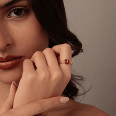 Ruby Blossom Gold Ring