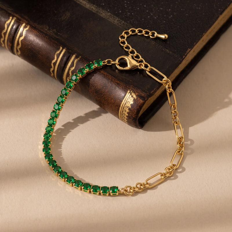 Emerald Link Tennis Bracelet