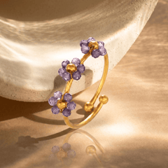 Floria Purple Bloom Adjustable Ring