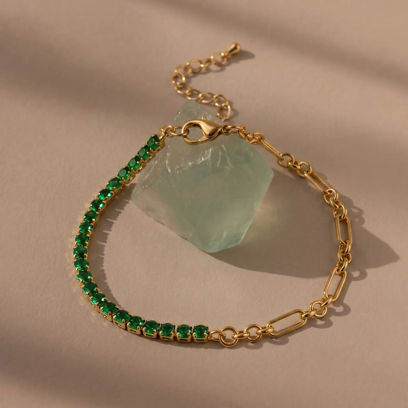 Emerald Link Tennis Bracelet
