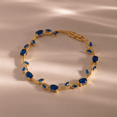 Sapphire Bloom Wave Tulip Bracelet