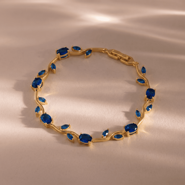 Sapphire Bloom Wave Tulip Bracelet