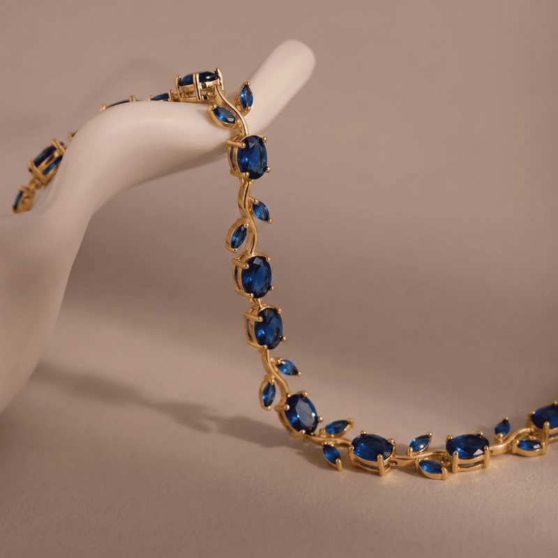 Sapphire Bloom Wave Tulip Bracelet