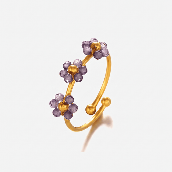 Floria Purple Bloom Adjustable Ring