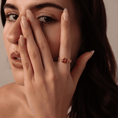 Ruby Blossom Gold Ring