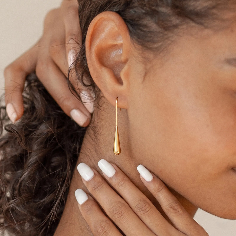 Golden Raindrop 18K Earrings