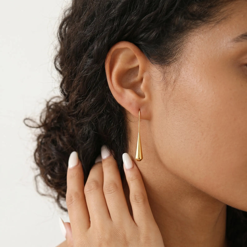 Golden Raindrop 18K Earrings