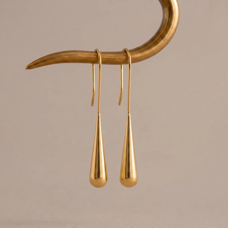 Golden Raindrop 18K Earrings