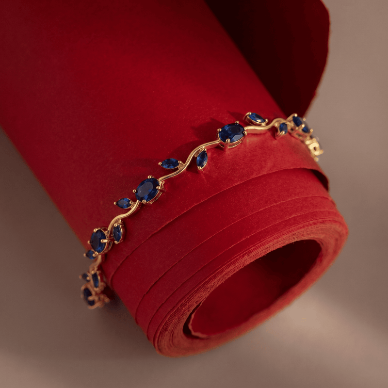 Sapphire Bloom Wave Tulip Bracelet