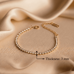 Stardust Tennis 3 mm Golden Bracelet