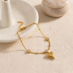 Golden Amour 18k Gold Plated Heart Jewelry Set