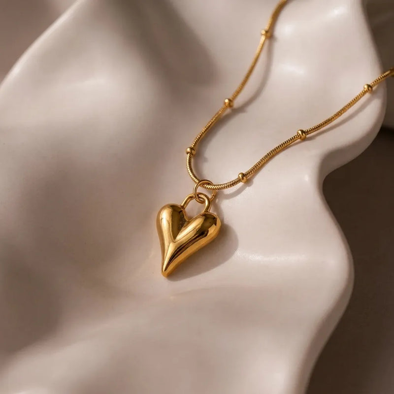 Golden Amour 18k Gold Plated Heart Jewelry Set