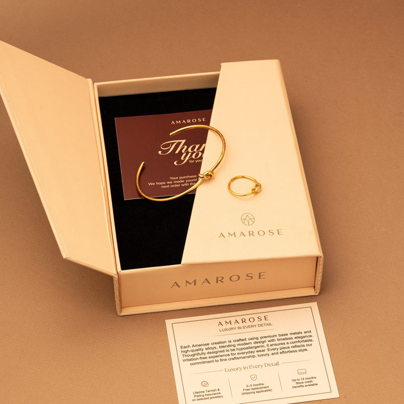 18k Gold Plated Minimal Knot Set