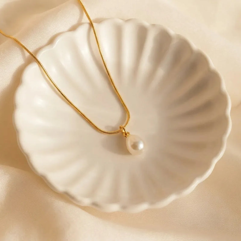 Luna Pearl 18K Gold Plated Jewelry Set