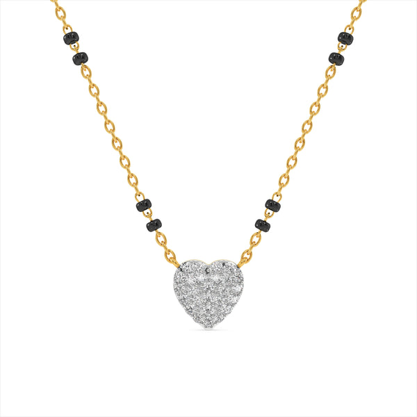 Bold Sparkle Heart 9KT Lab-Grown Diamond Mangalsutra