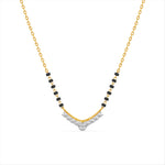Contemporary Curved Bar 9KT Gold Lab Grown Diamond Mangalsutra