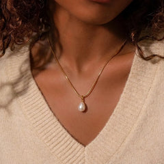 Luna Pearl 18K Gold Plated Jewelry Set