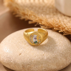 Victorian Feline Signet Ring