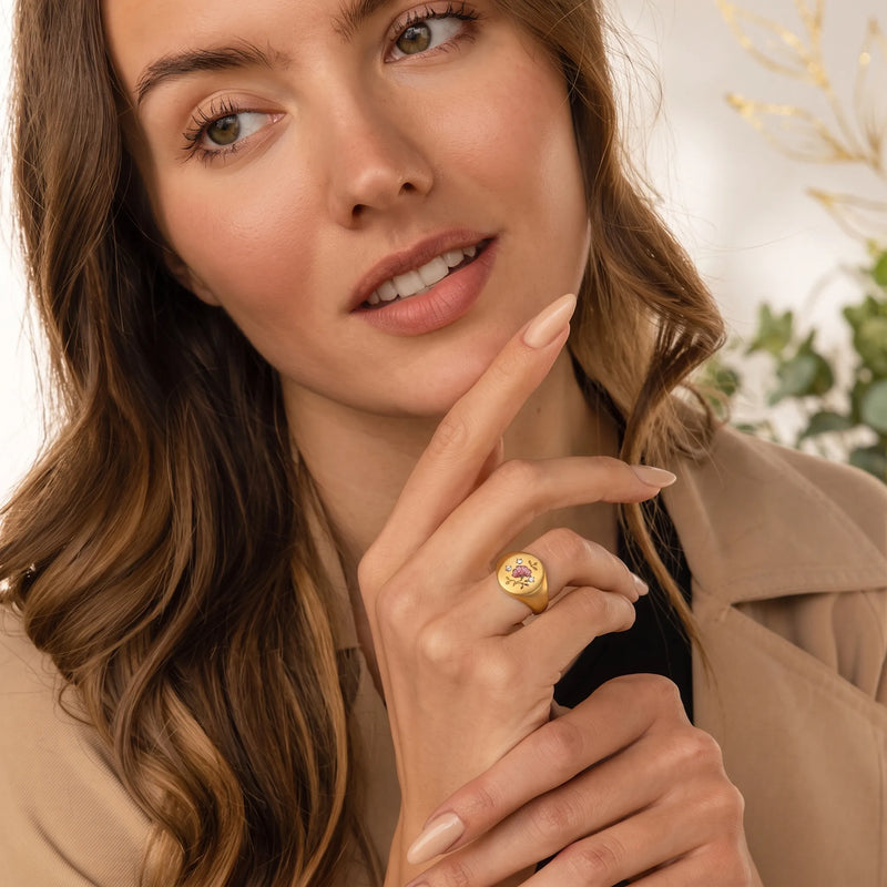 Vintage Blossom Signet Ring