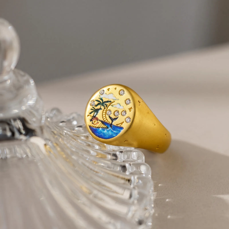 Vintage Coastal Dream Signet Ring