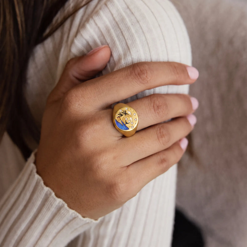 Vintage Coastal Dream Signet Ring