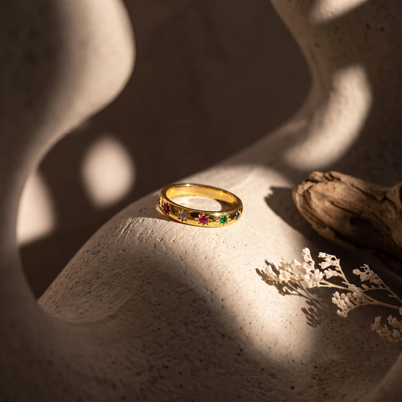 Celestial Aurora Band Ring