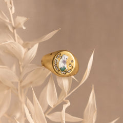 Victorian Feline Signet Ring