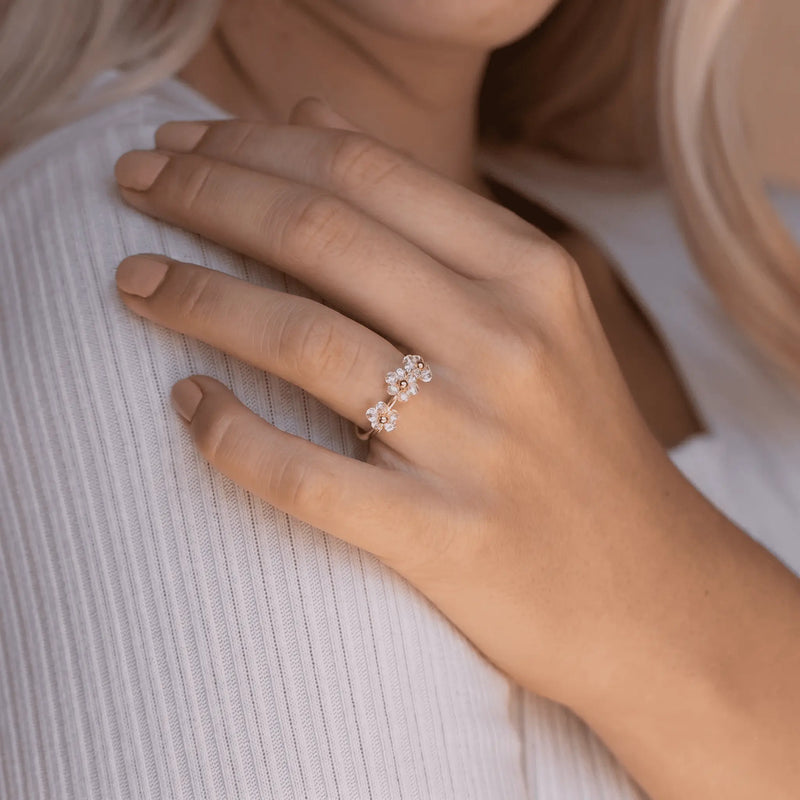 Rings floria-bloom-adjustable-ring Floria Crystal Bloom Adjustable Ring
