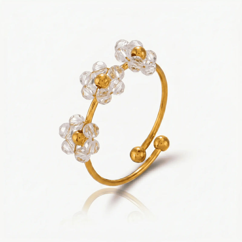 Rings floria-bloom-adjustable-ring Floria Crystal Bloom Adjustable Ring