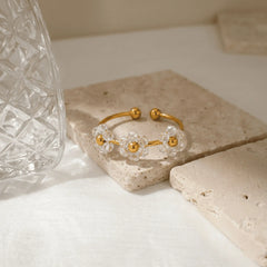 Rings floria-bloom-adjustable-ring Floria Crystal Bloom Adjustable Ring