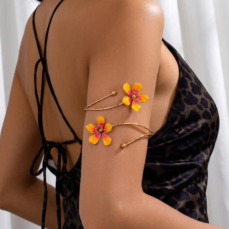 Minimal Sunset Bloom Arm Cuff