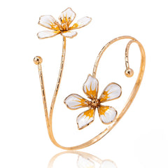 Minimal Ivory Bloom Arm Cuff