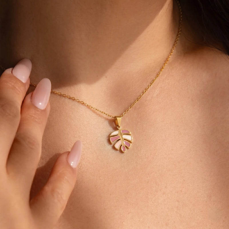 Tropical Leaf Gold Necklace