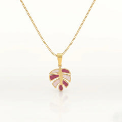 Tropical Leaf Gold Necklace