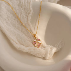 Tropical Leaf Gold Necklace