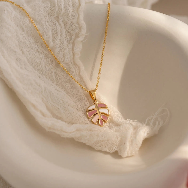Tropical Leaf Gold Necklace